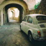 Fiat car rental in Tuscany countryside