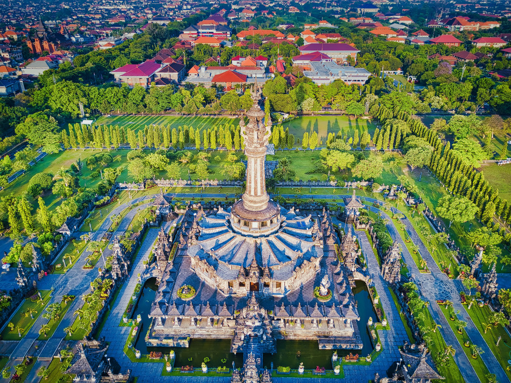 Aerial view of Bajra Sandhi Monument Denpasar Bali