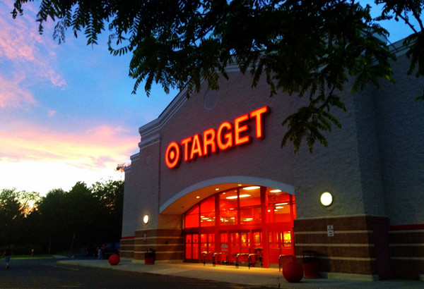 A display of Target Gift Cards in a store.