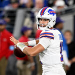 Mitchell Trubisky prepares to pass for the Buffalo Bills against the Baltimore Ravens, fans can find out where to watch the Buffalo Bills vs Houston Texans game.