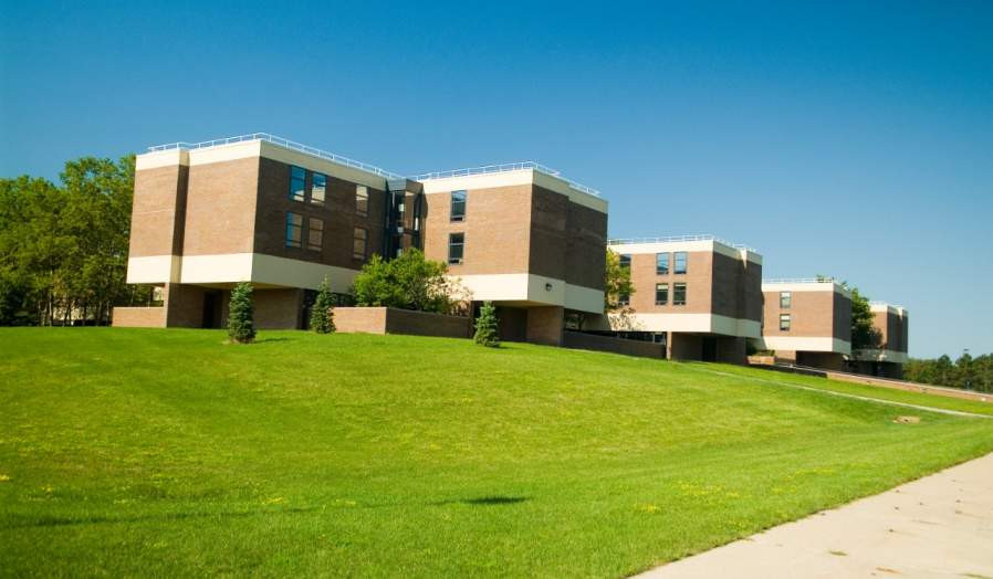 Aerial view of the Governors Complex main lawn and residence halls.