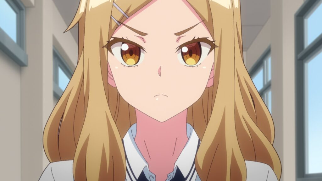 Episode 4 scene from Adam's Sweet Agony, showing Yue Kurumizawa in a close proximity to Itsuki, hinting at the beginning of their arranged marriage storyline and Yue's intentions.