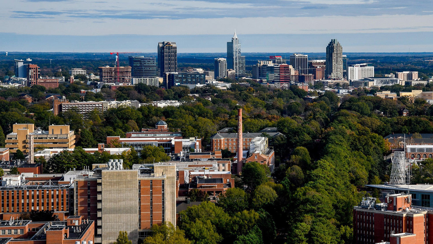 An aerial view of NC State