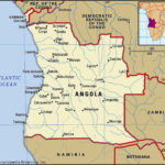 Angola map with boundaries and cities