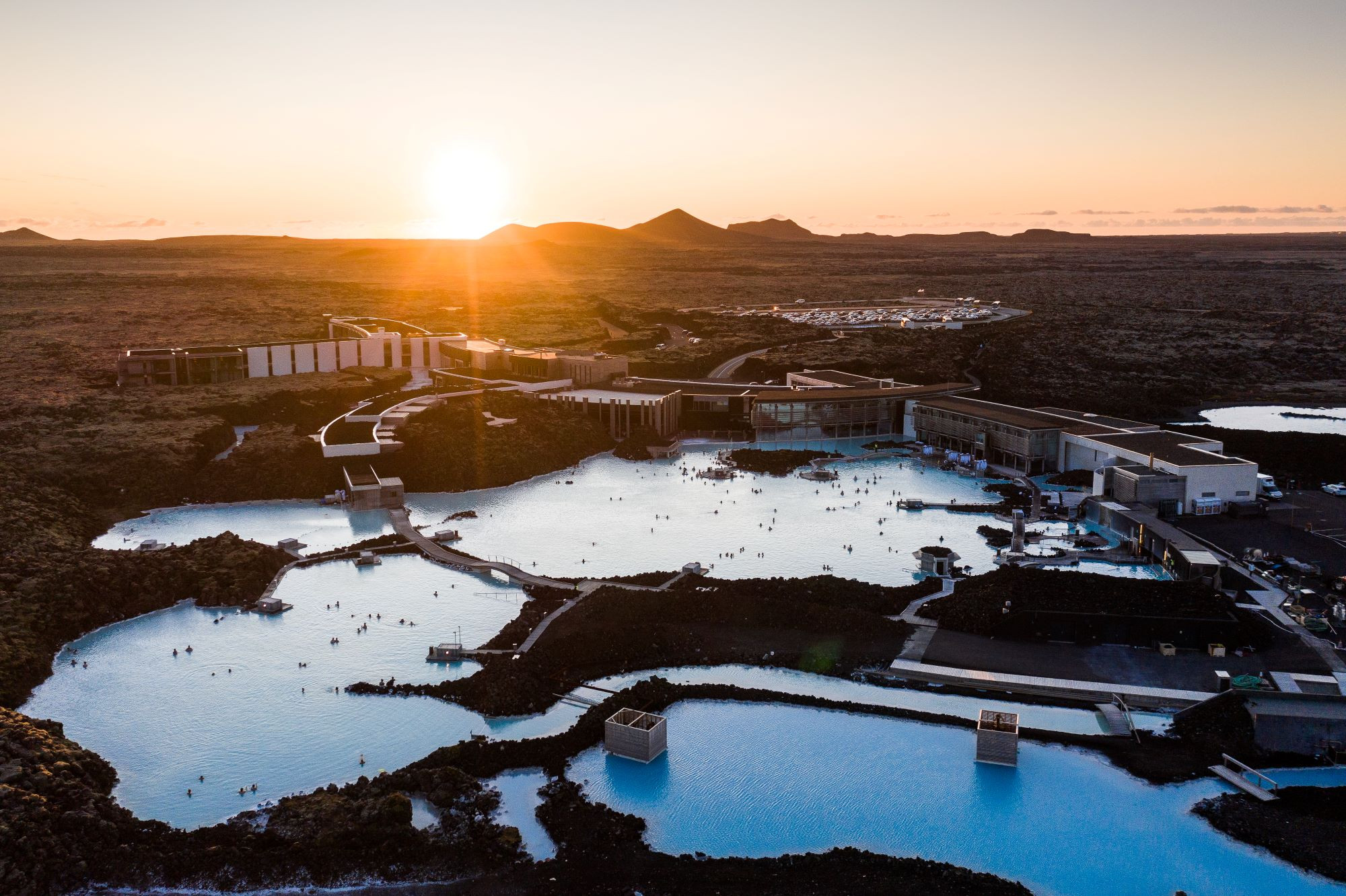 Panoramic view of the Blue Lagoon geothermal spa in Iceland