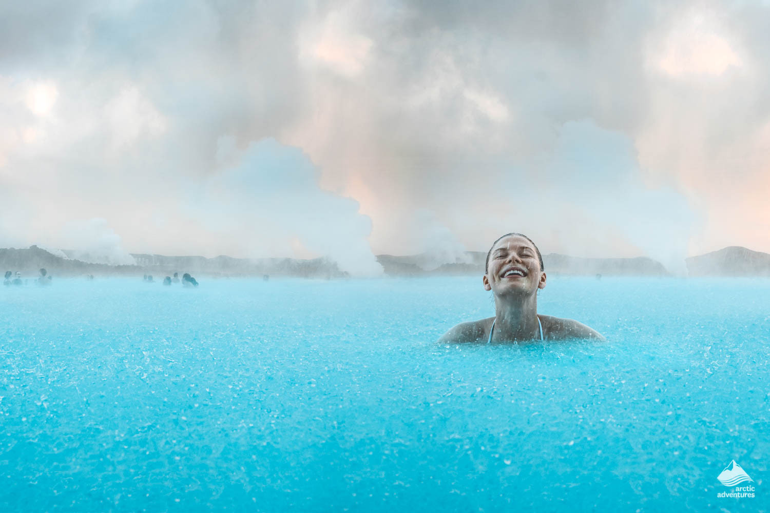 Relaxing in the Hot Waters of the Blue Lagoon in Iceland