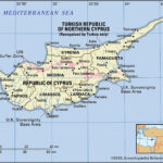 Map showing the location of Cyprus in the Mediterranean Sea
