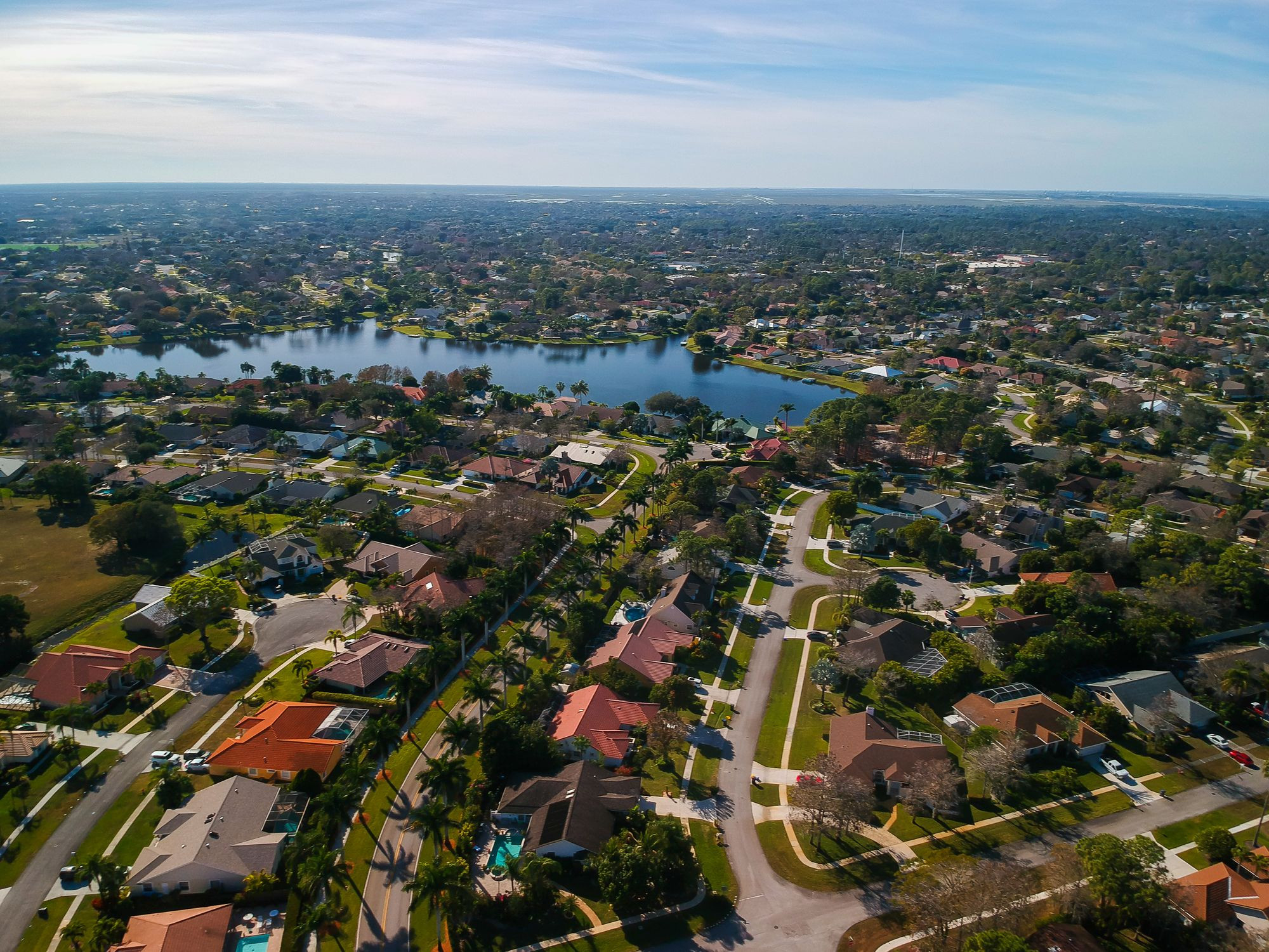 Drone view of Wellington, FL