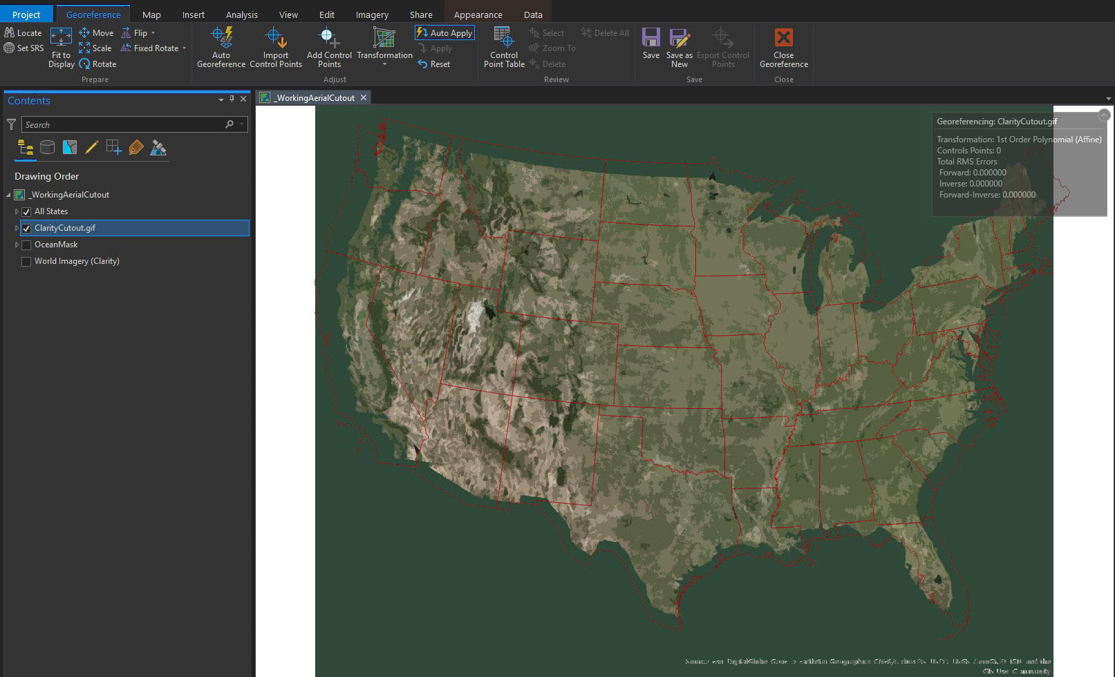 Georeferencing the GIF Image in ArcGIS Pro