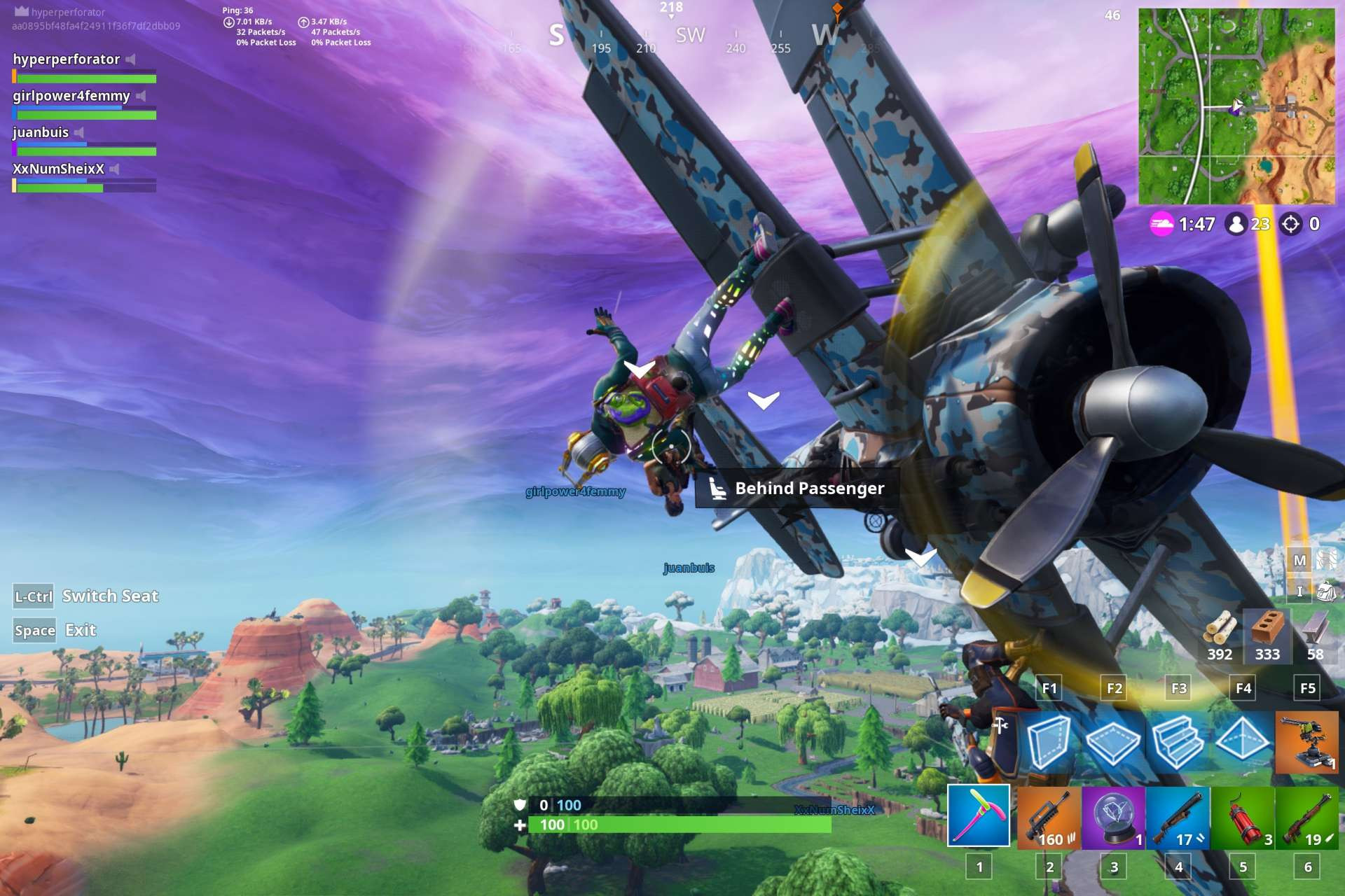 A group of Fortnite characters standing in a game environment