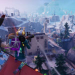 Fortnite gameplay scene showing characters in a battle royale match