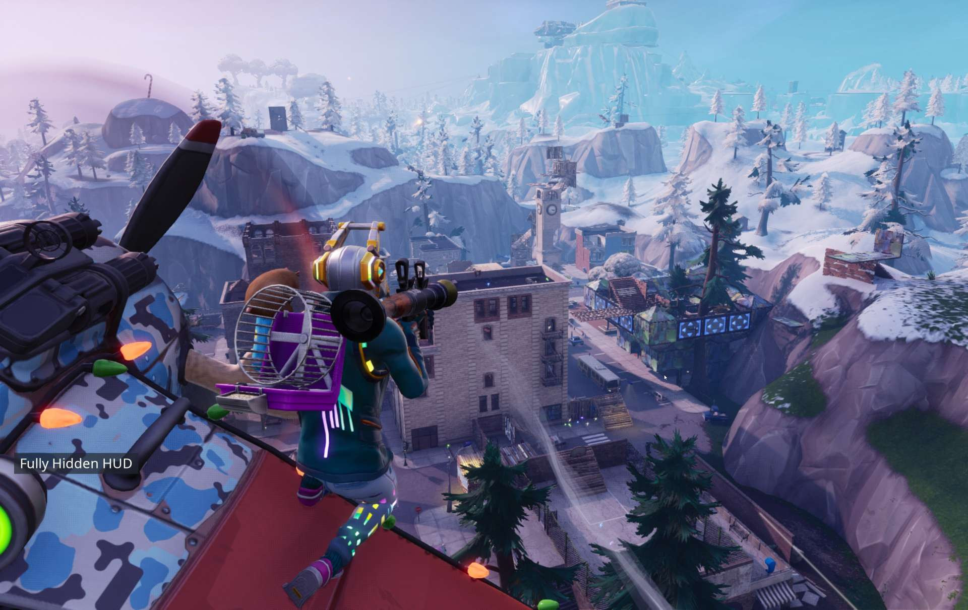 Fortnite gameplay scene showing characters in a battle royale match