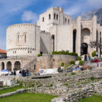 The fortress at Krujë, Alb. A historical landmark reflecting Albania's rich past and strategic location in the Balkan Peninsula.