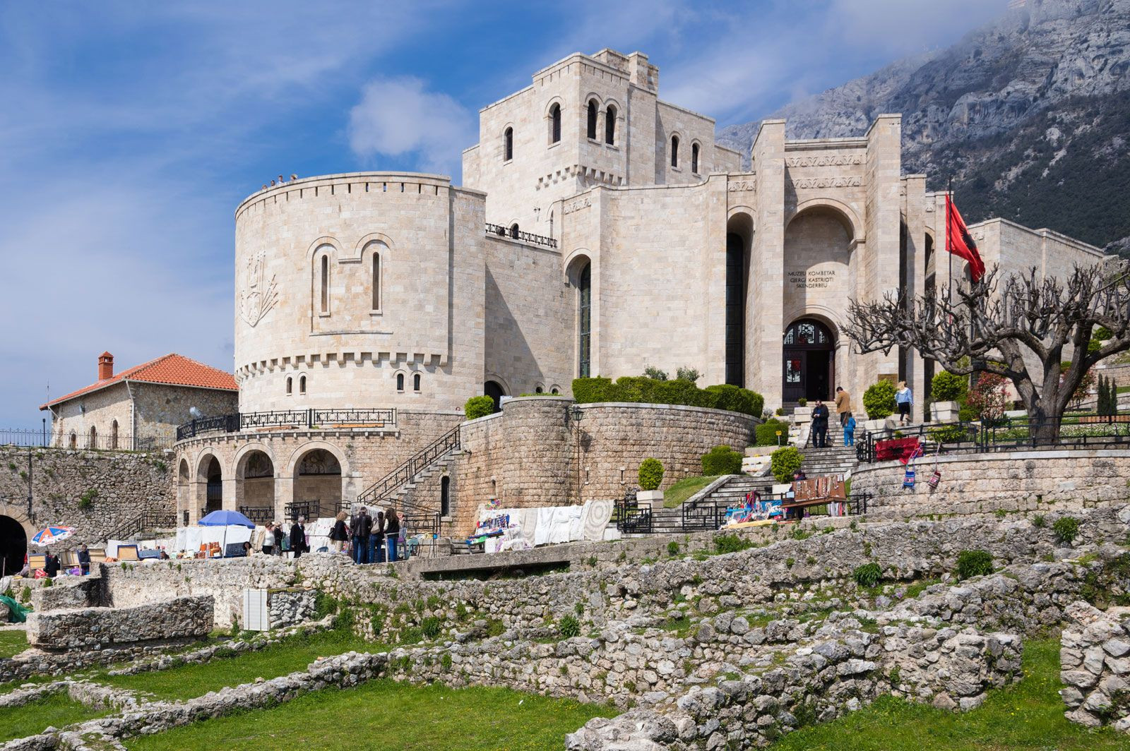 The fortress at Krujë, Alb. A historical landmark reflecting Albania's rich past and strategic location in the Balkan Peninsula.