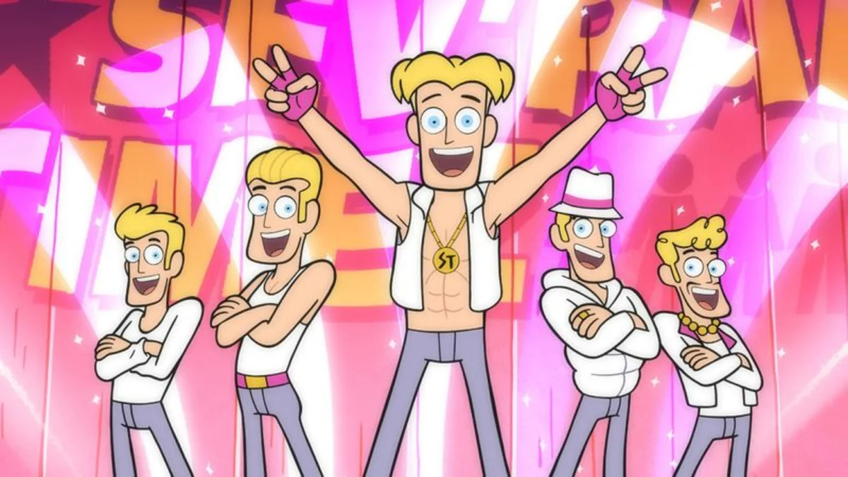A scene depicting multiple versions of Soos, showcasing a humorous element from an episode of Gravity Falls.
