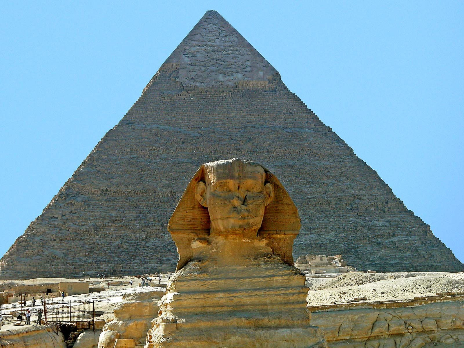 The Great Sphinx and the Pyramid of Khafre at Giza, Egypt