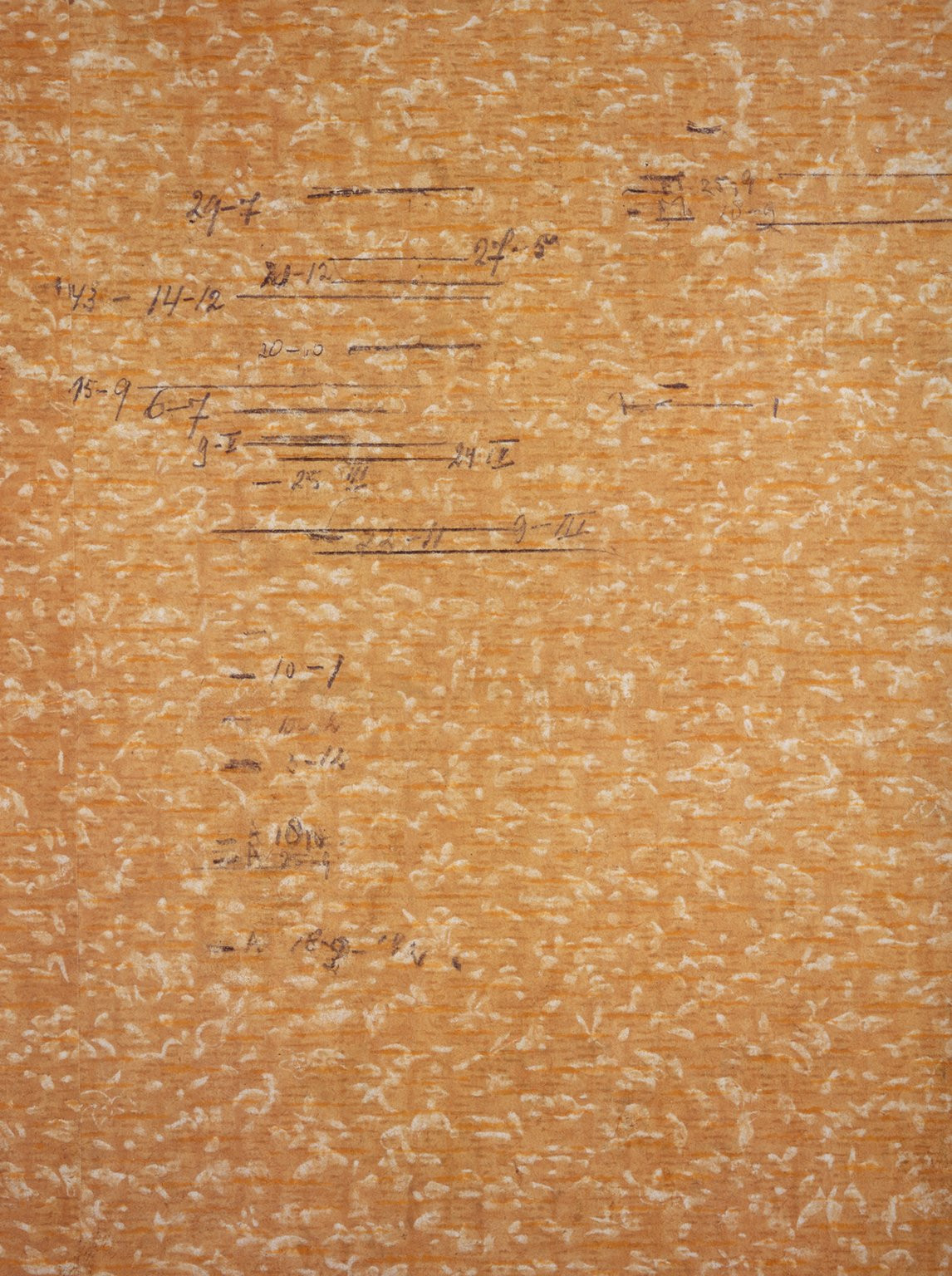 Growth marks on the wall in the Secret Annex, showing how the children hiding there grew during their confinement.