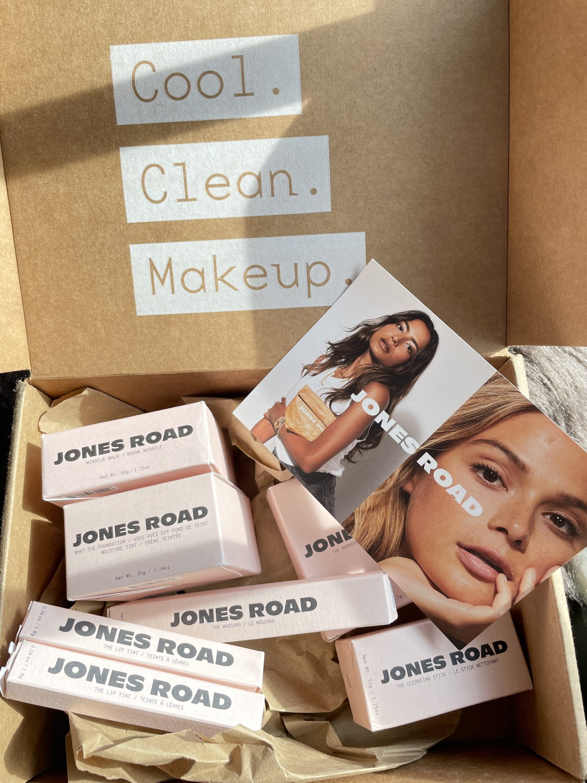 Jones Road makeup products in original packaging from 2023