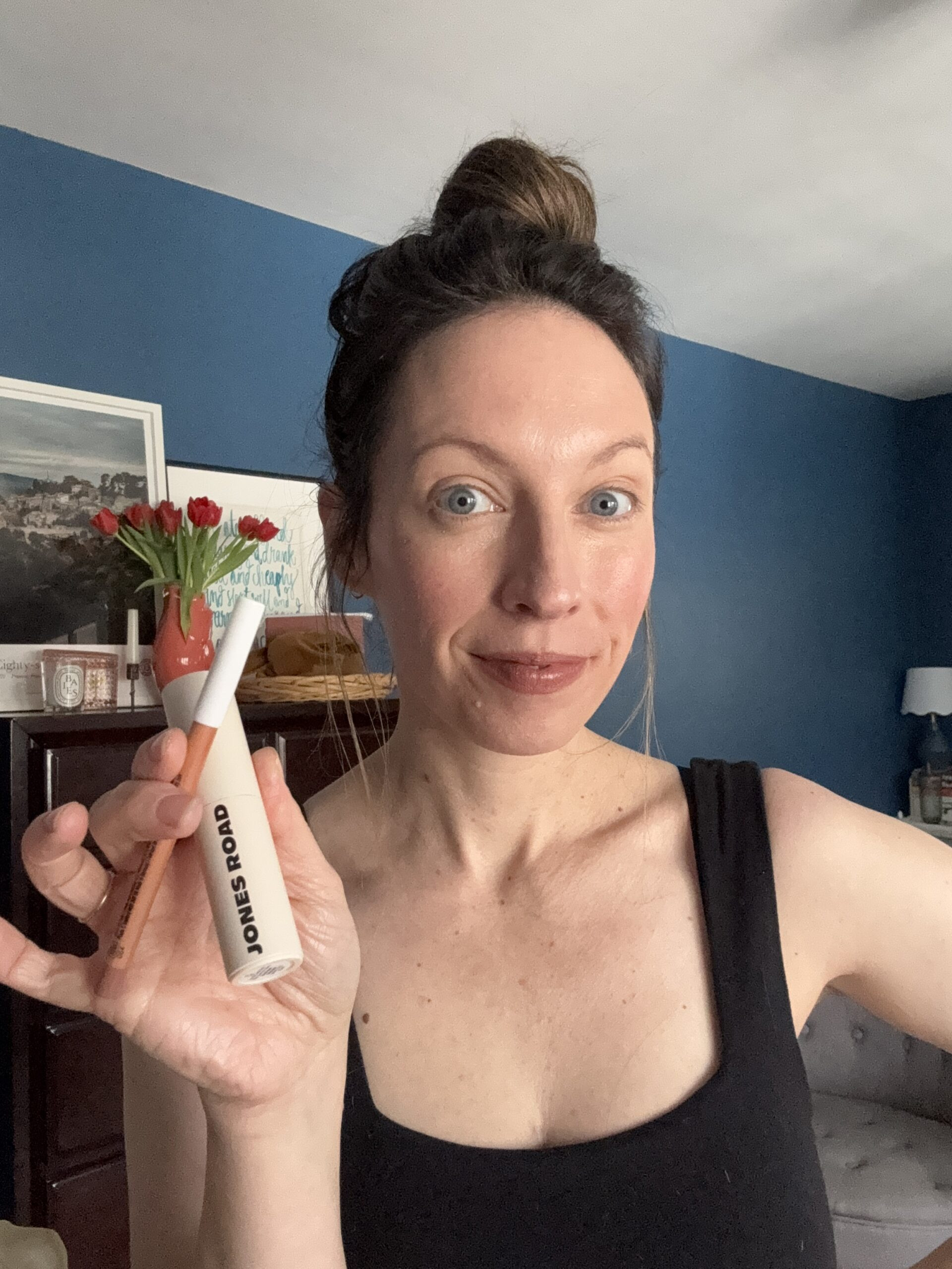 Model wearing Lip Pencil and Lip and Cheek Stick