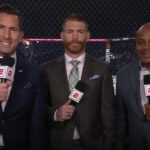 John Gooden, Paul Felder, and Daniel Cormier commentating at a UFC event