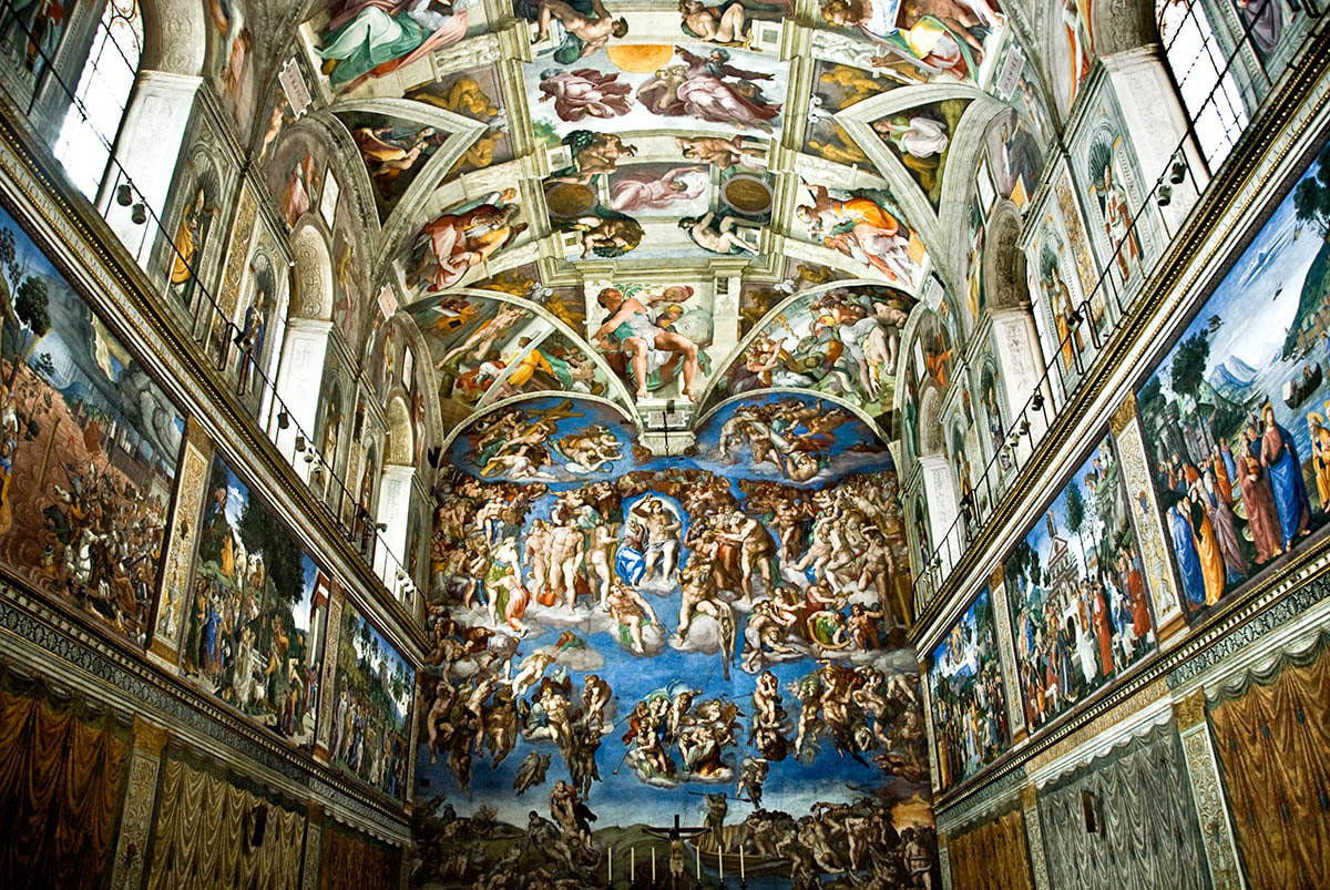 Michelangelo's Sistine Chapel ceiling, a masterpiece of the High Renaissance in Rome