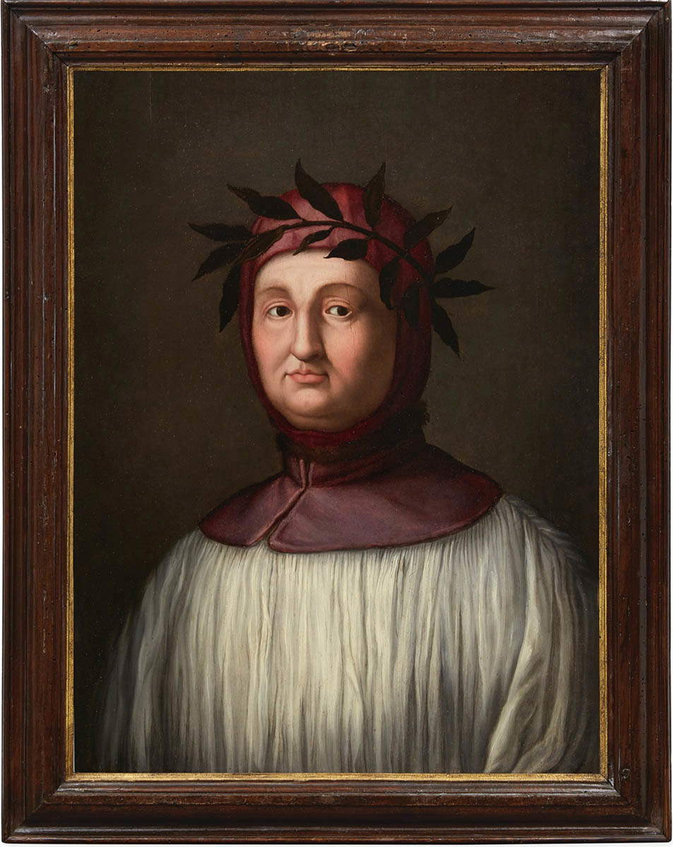 Portrait of Petrarch, highlighting his influence as a key figure in early Renaissance Humanism