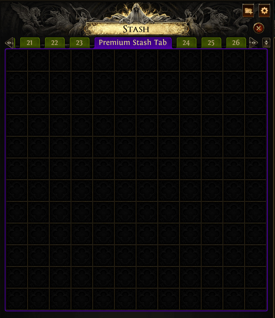 Premium Stash Tab in Path of Exile 2, highlighting customization options and public listing feature for trading.