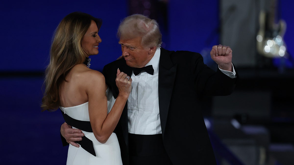 President Trump and First Lady Melania Trump dancing at the Liberty Inaugural Ball