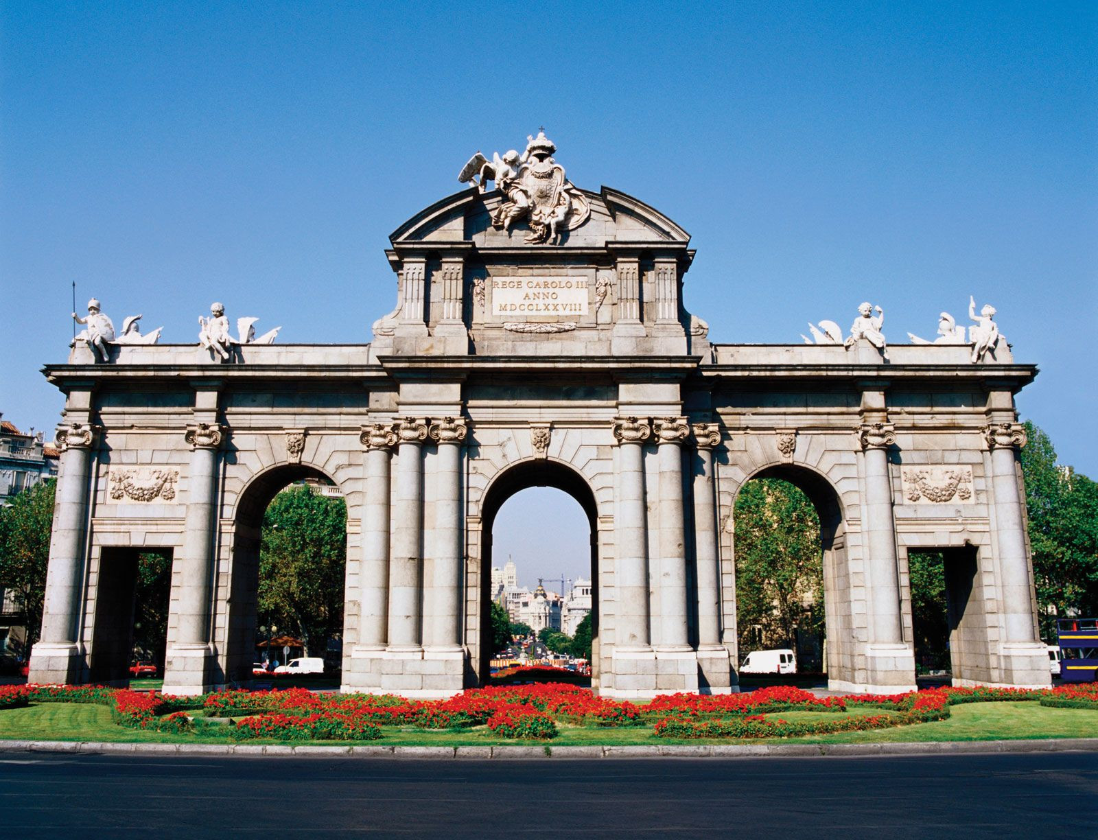 Puerta de Alcalá, Madrid, Spain: A landmark in Spain's capital city, centrally located and a cultural hub of the country.