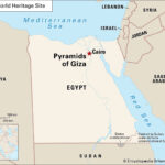 Pyramids of Giza in Egypt, a UNESCO World Heritage site