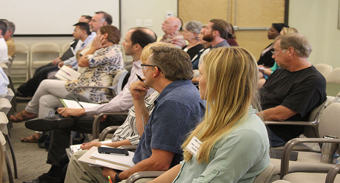 Participants of the Southern California Bight Regional Monitoring Program attend the program’s all-day 2018 kickoff meeting at SCCWRP.