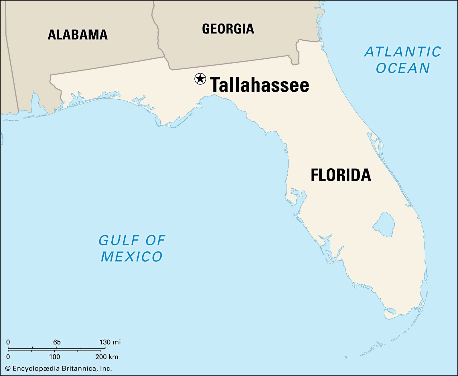 Aerial view of Tallahassee, Florida, showcasing the state capital nestled in the northern panhandle region.