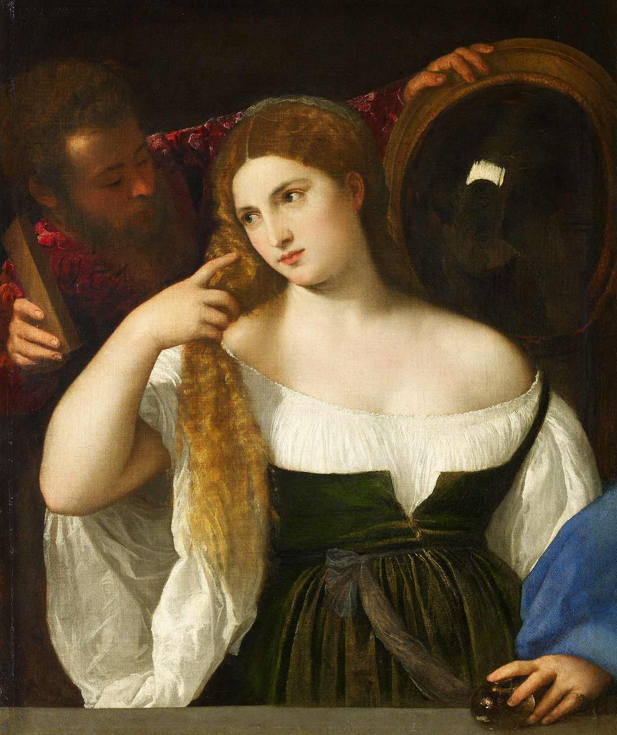 Titian (Tiziano Vecellio), Woman with a Mirror