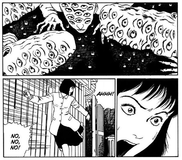 Monsters peeping through holes