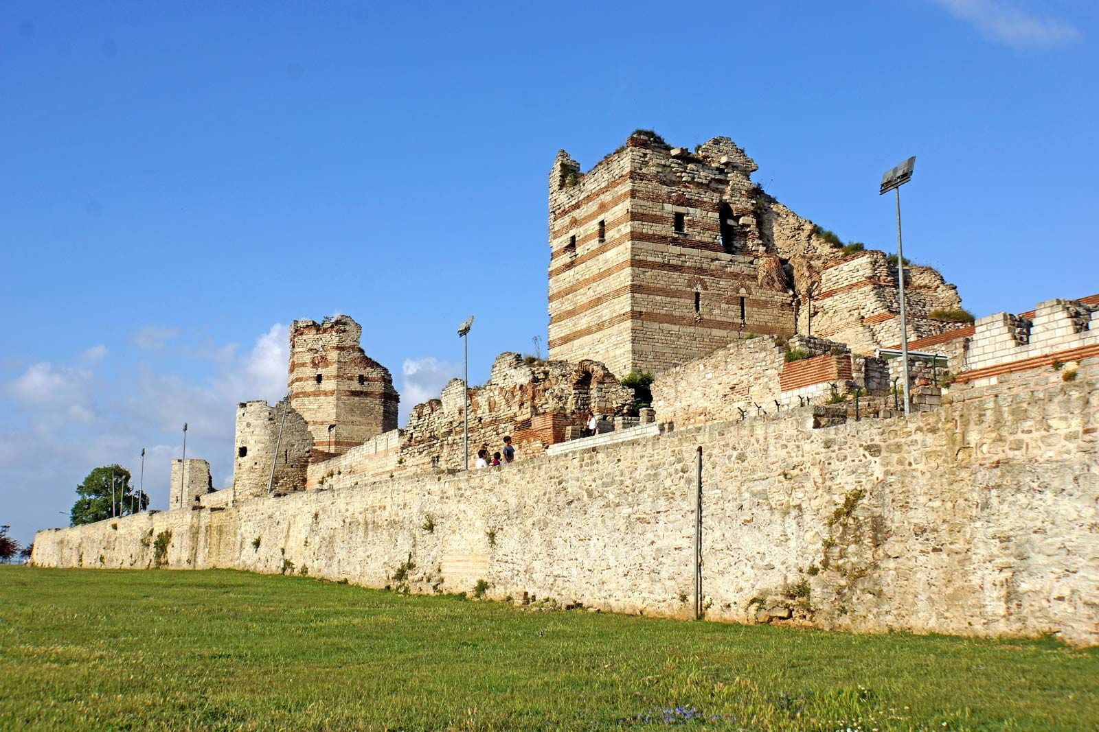 Walls of Constantinople in Istanbul, Turkey, showcasing the city's historical defenses.
