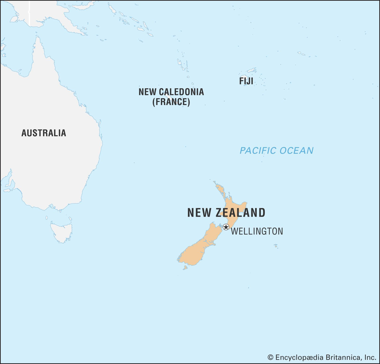New Zealand from space, highlighting its island location