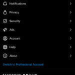 Instagram Settings Page