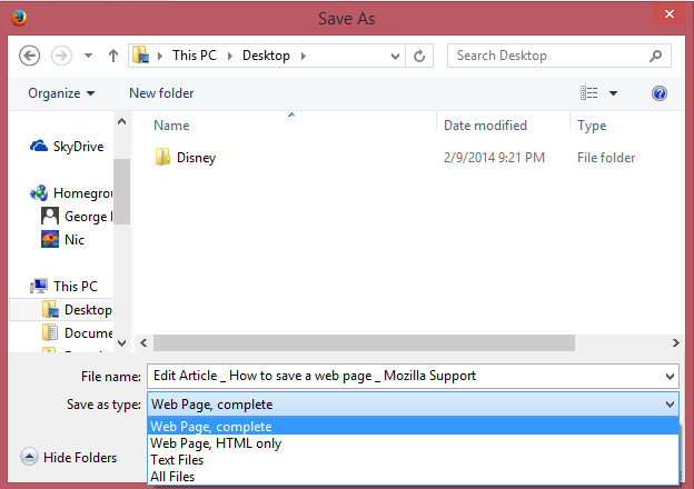 Saving A Complete Webpage