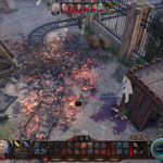 Volo tied to a chair surrounded by cultists near the docks in Baldur's Gate 3.