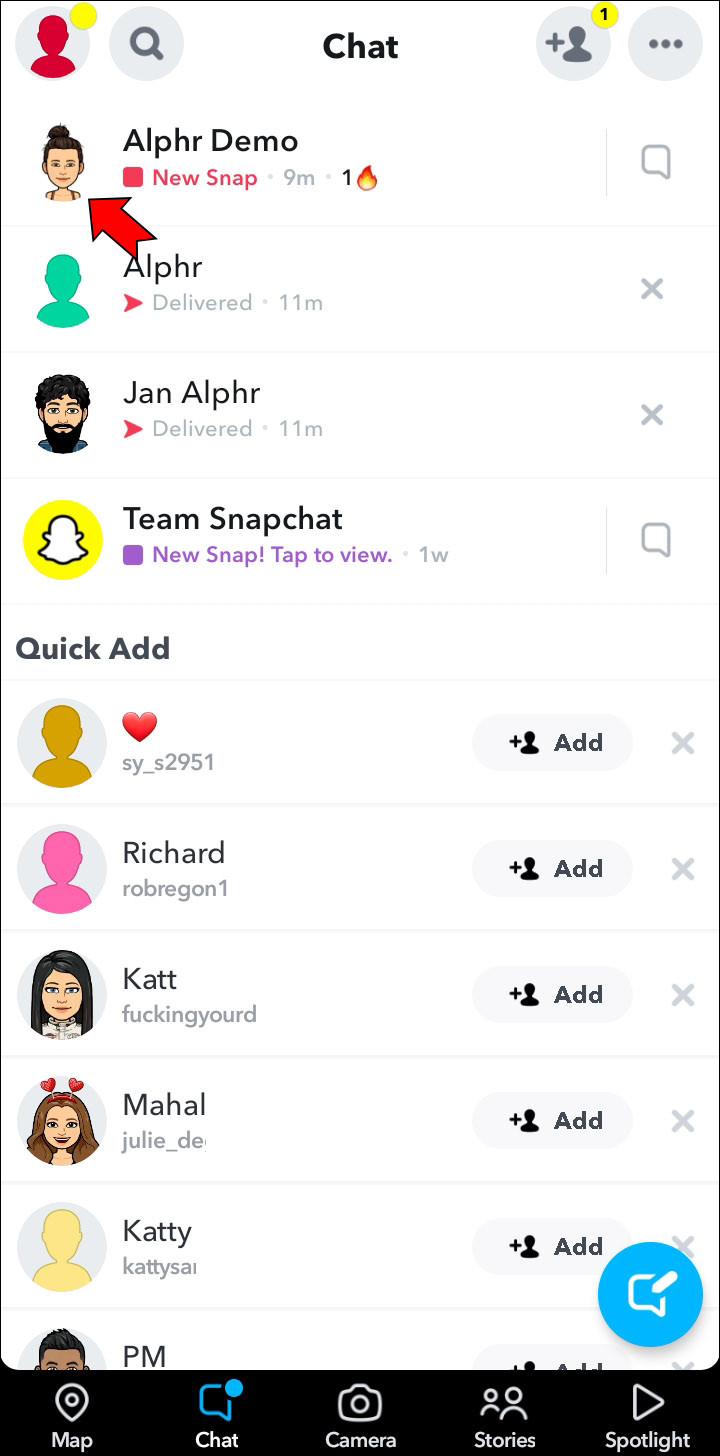 Snapchat Friendship Profile on Android