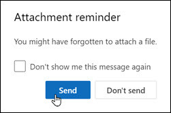 new Outlook Attachment reminder window