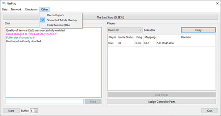 The other tab in netplay allows for additional settings to further customize your gameplay