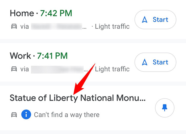 View pinned routes in Google Maps for quick navigation.