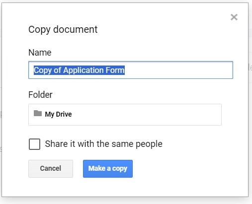 Customizing the Title of a Copy of Google Forms