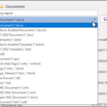 Saving in different formats in Microsoft Word, highlighting the Save as type dropdown menu