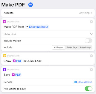 HTML file opened in Files app on iPad, ready to be shared for PDF conversion