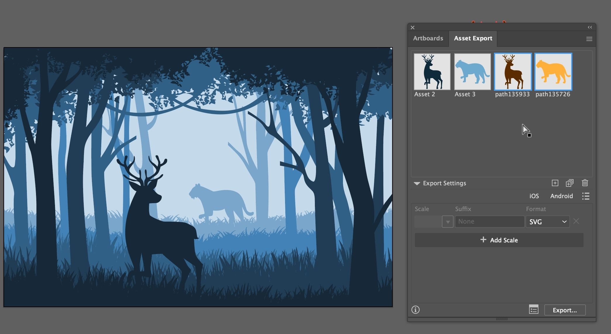 Export Assets in Illustrator
