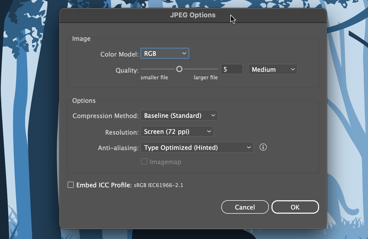 Export JPEG in Illustrator