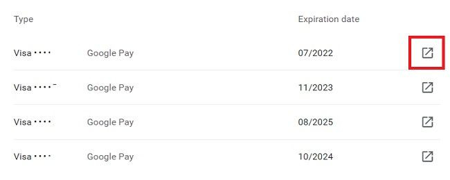 Google Pay settings