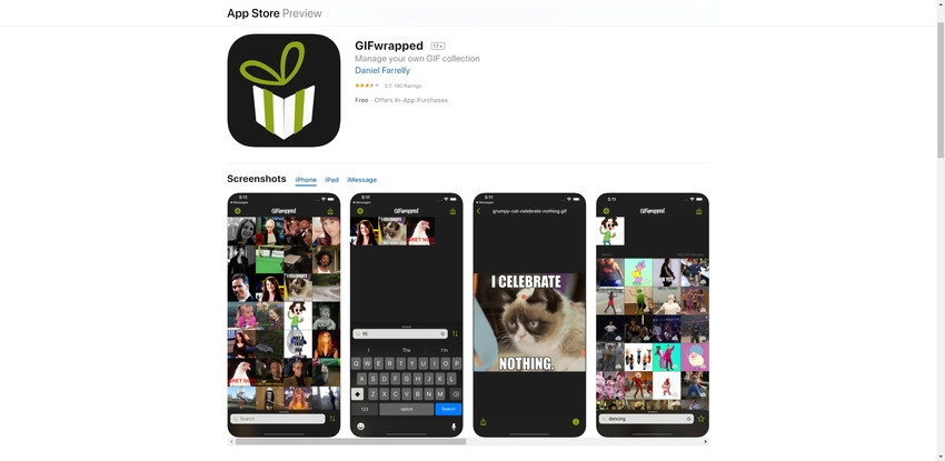 Android phone showing GIFs